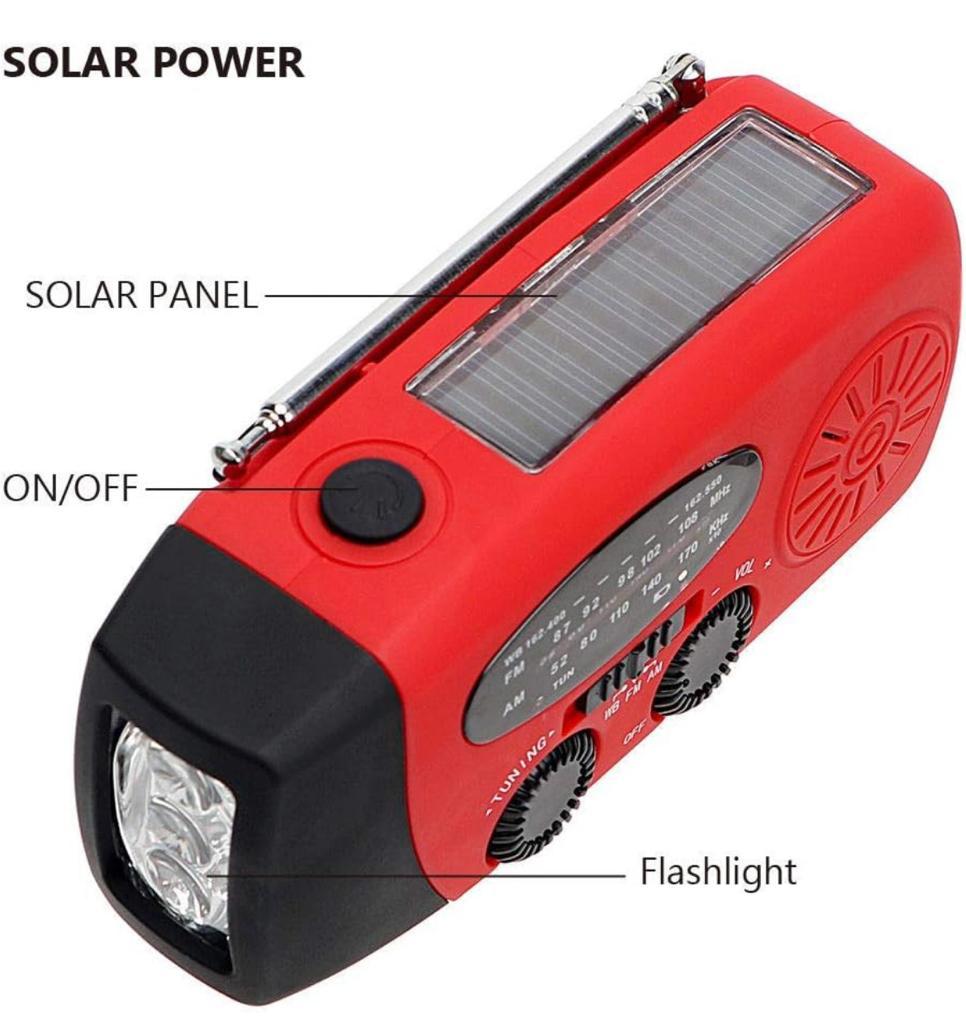 i-TECH® Emergency Solar Hand-Crank Radio Flashlight 🆘