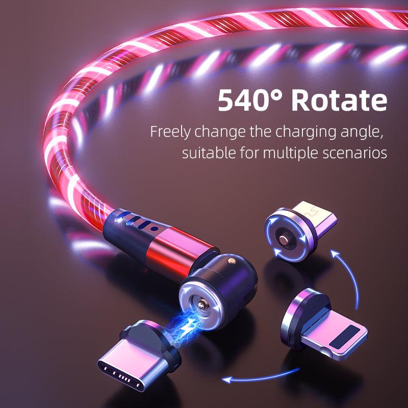 LumosCharge - 540° Rotating Luminous Magnetic Cable - I-TECH ONLINE SHOP