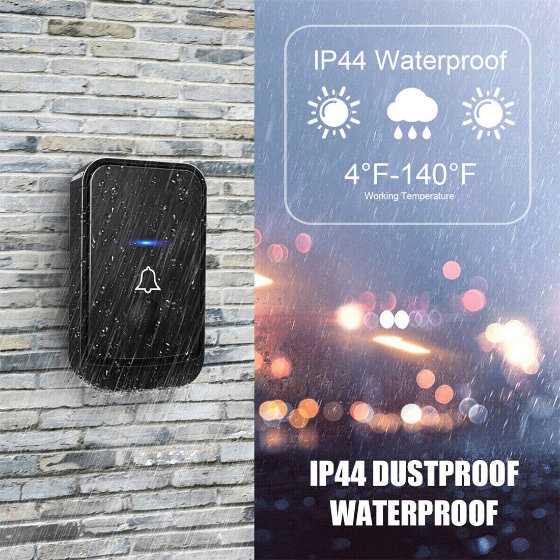 UK's Favorite: Waterproof Wireless Doorbell - 1000ft Range, Easy Plug-In!