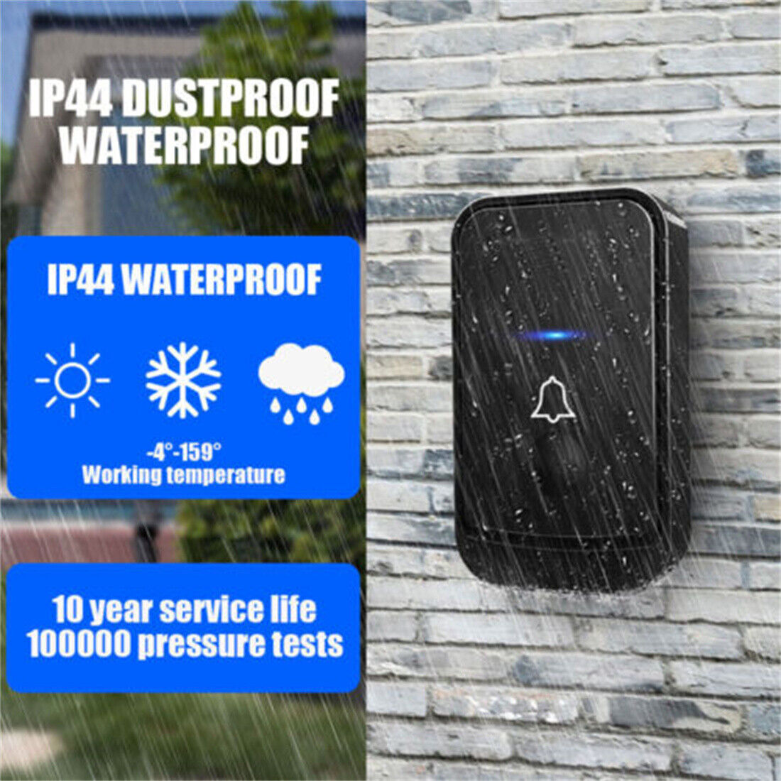 UK's Favorite: Waterproof Wireless Doorbell - 1000ft Range, Easy Plug-In!