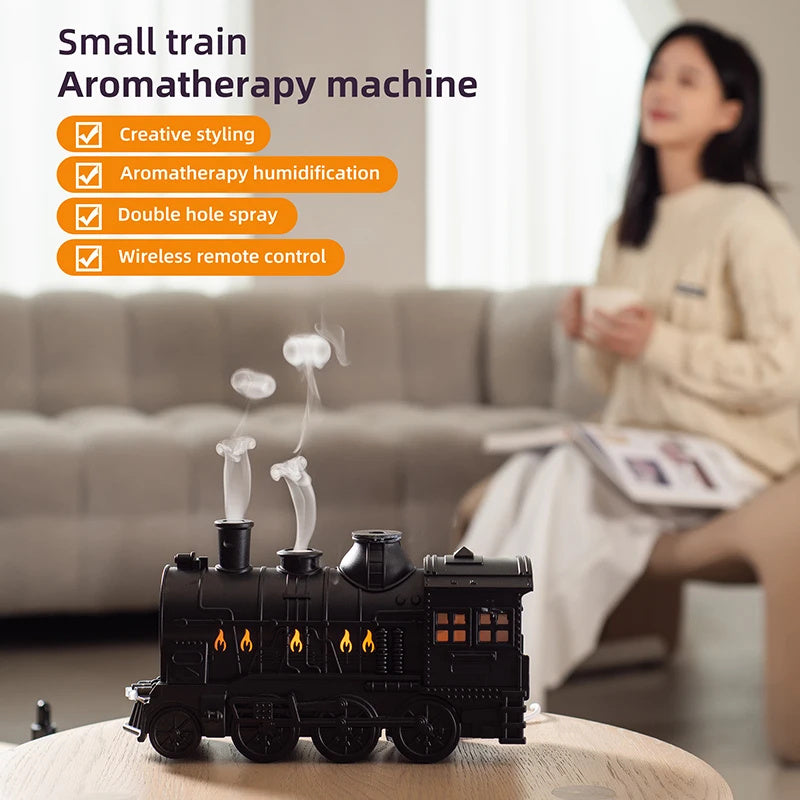 Train Aromatherapy Diffuser & Ultrasonic Humidifier with LED - Double Spray | Essential Oils