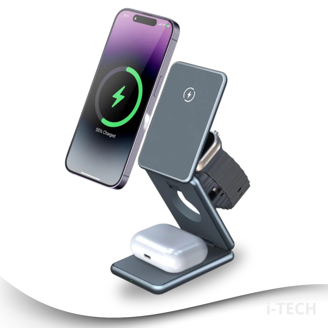 Three In One Folding Metal Wireless Charger