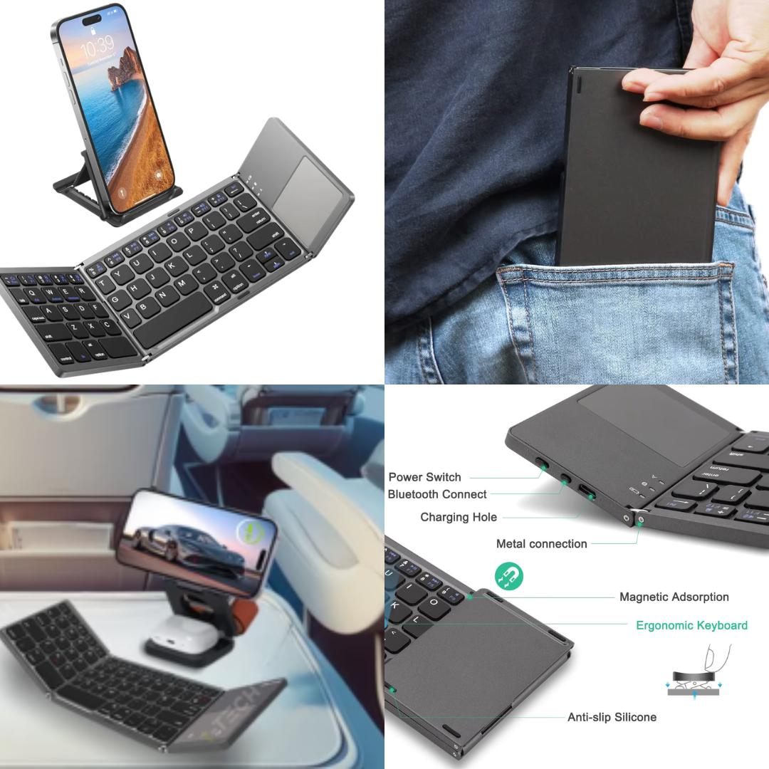 Mini Wireless Folding Keyboard PRO + Free Gift