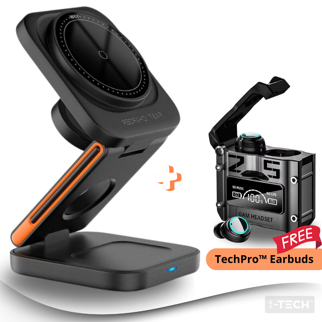 New TechPro™ Foldable 3-in-1 Charging Station