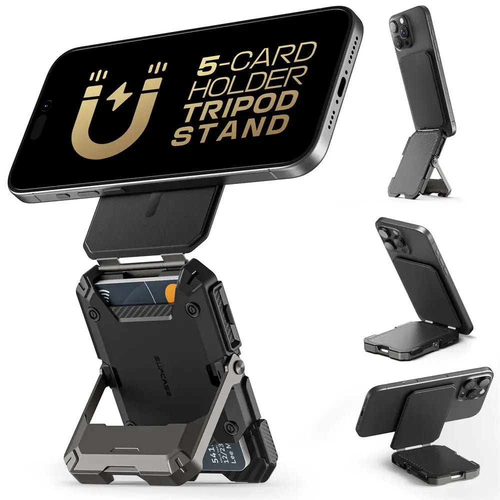 SUPCASE Magnetic Tripod Phone Stand Credit Card Holder