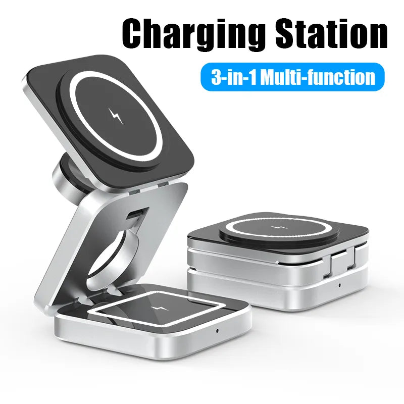 i-Tech® 3 In 1 Foldable Magnetic Wireless Charger Stand| Fast Charger⚡