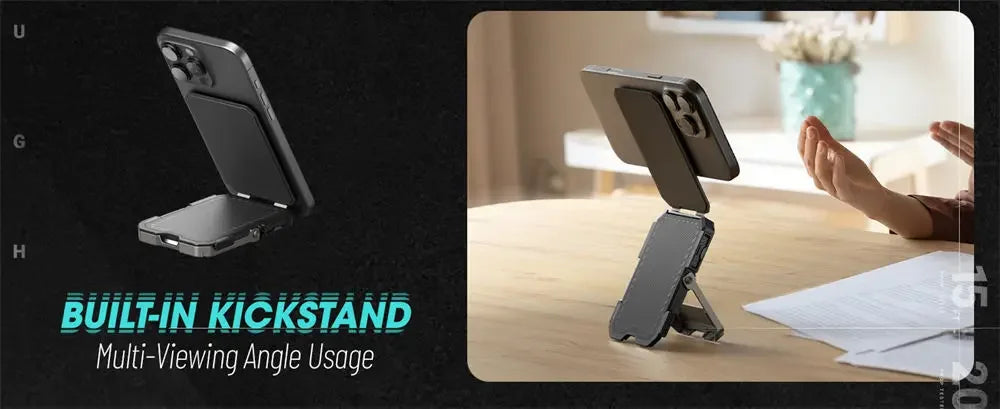 SUPCASE Magnetic Tripod Phone Stand Credit Card Holder