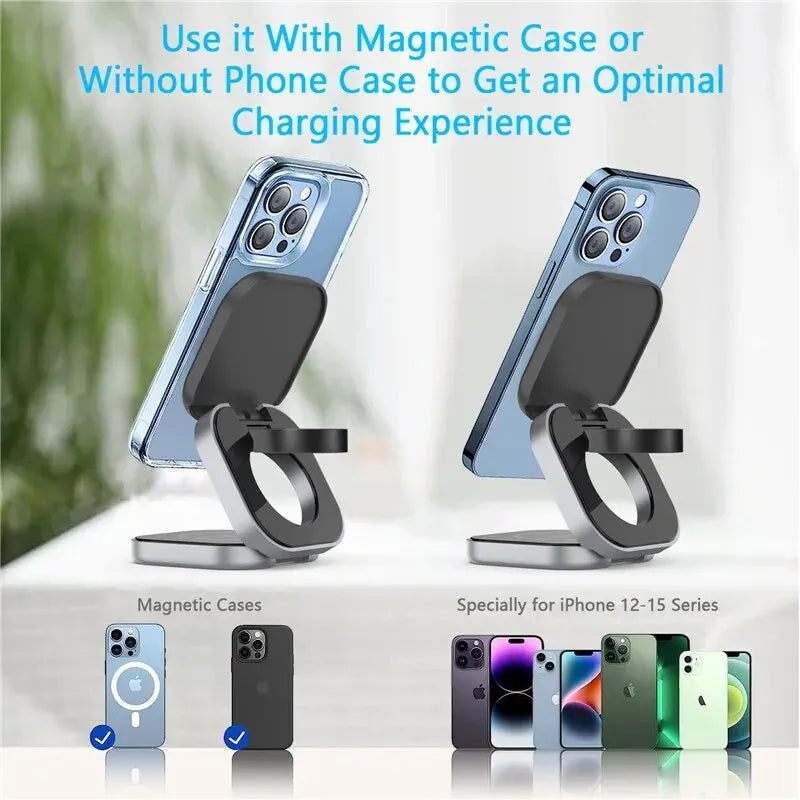 3 In 1 Foldable Magnetic Wireless Charger Stand For iPhone 15 14 13 Pro Max IWatch AirPods 3/2 Station Dock Fast Charging Holder