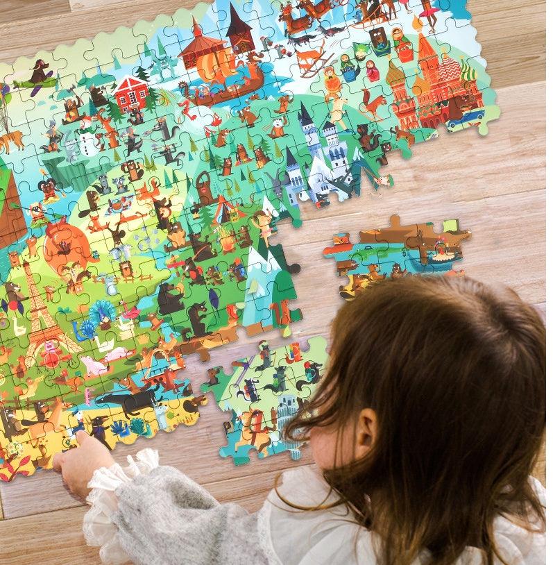 180 Pieces Of World Travel Jigsaw Puzzle For Children