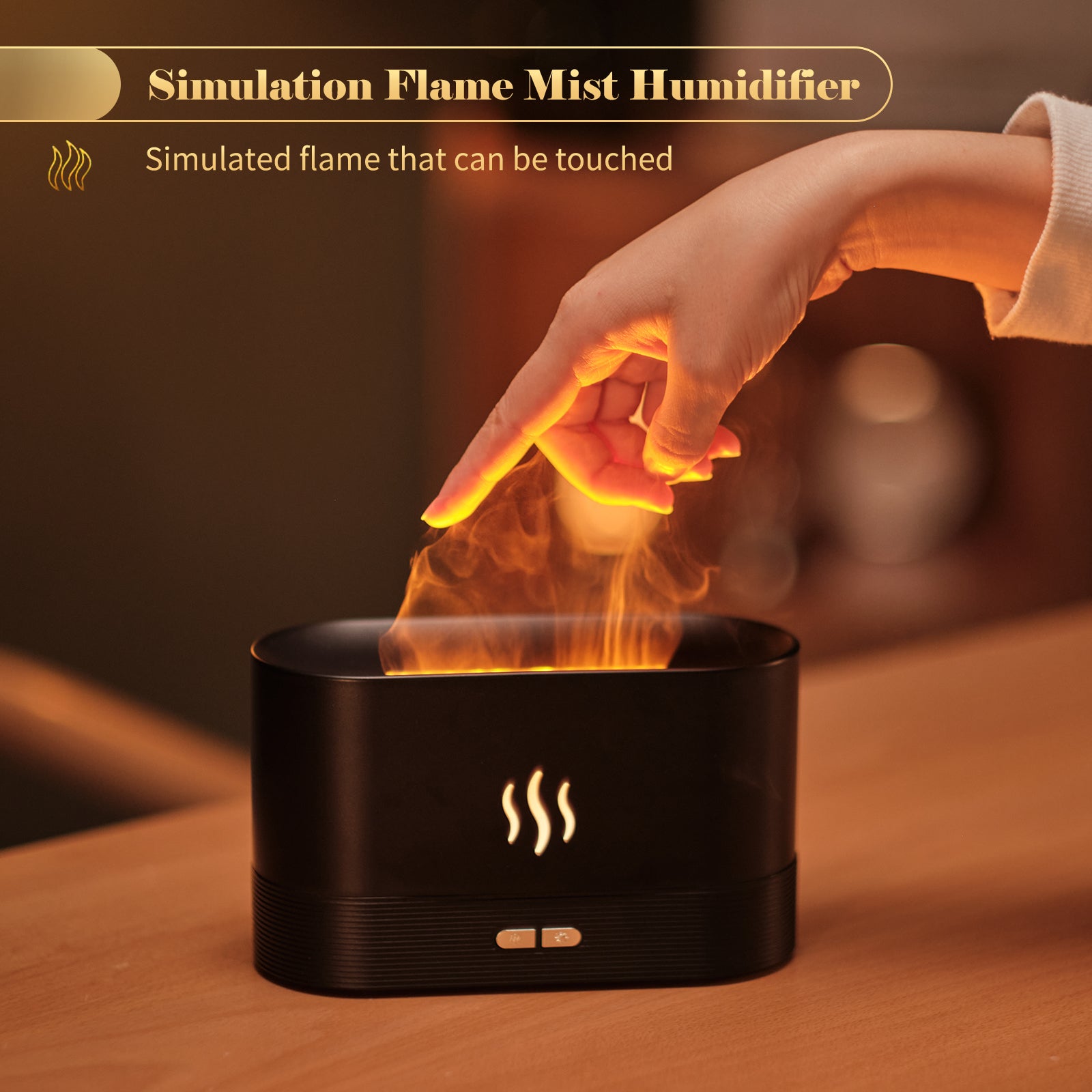 Aroma Diffuser With Flame Light Mist Humidifier Aromatherapy